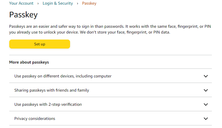 Windows Security: Security key setup
