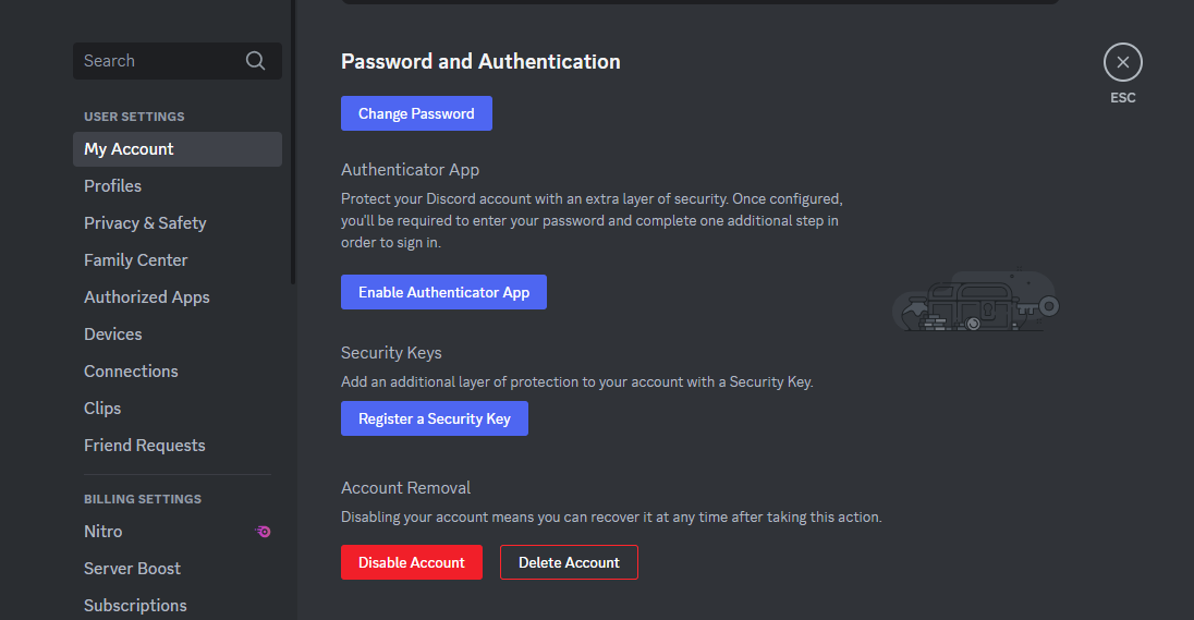 Discord: Register a Security Key Popup