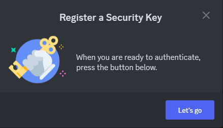 Discord Mobile: Security Keys Add