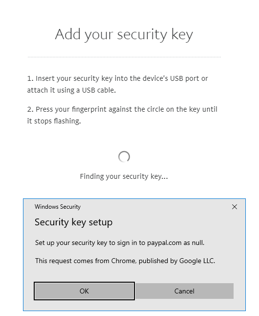 Windows Security: Touch your security key